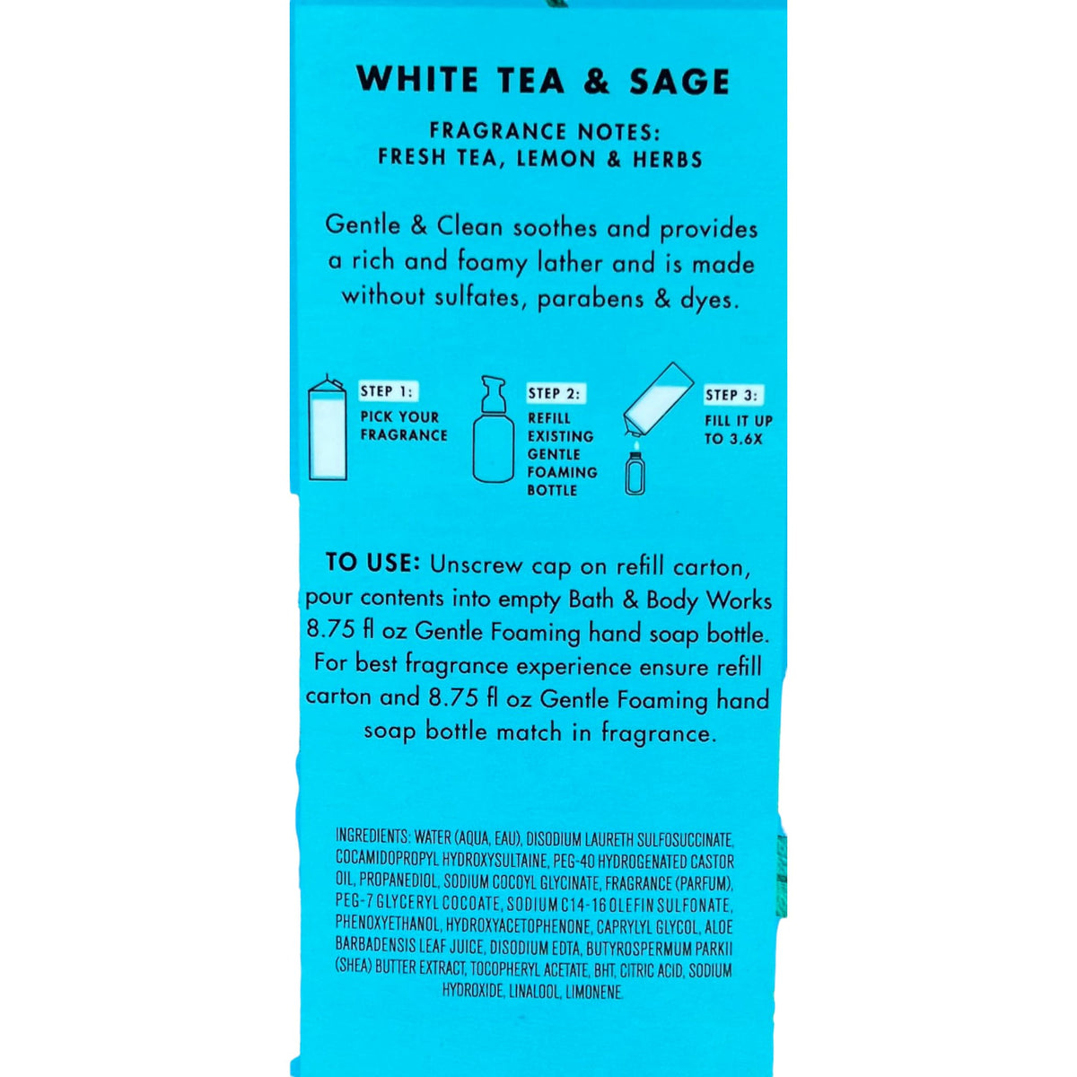 Bath & Body Works refill being poured into a foaming dispenser for economical use