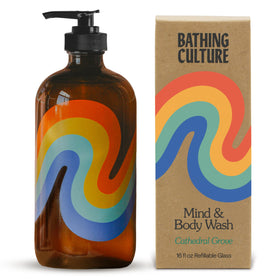 Bathing Culture front packaging in glass bottle shows eco-friendly design and scent