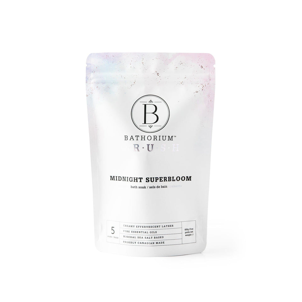 Bathorium front packaging showing 21 oz bag and branding benefit: clear product identity