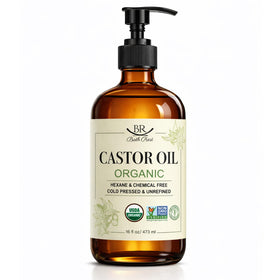 Bathrest amber glass bottle front view showing pure organic oil benefit