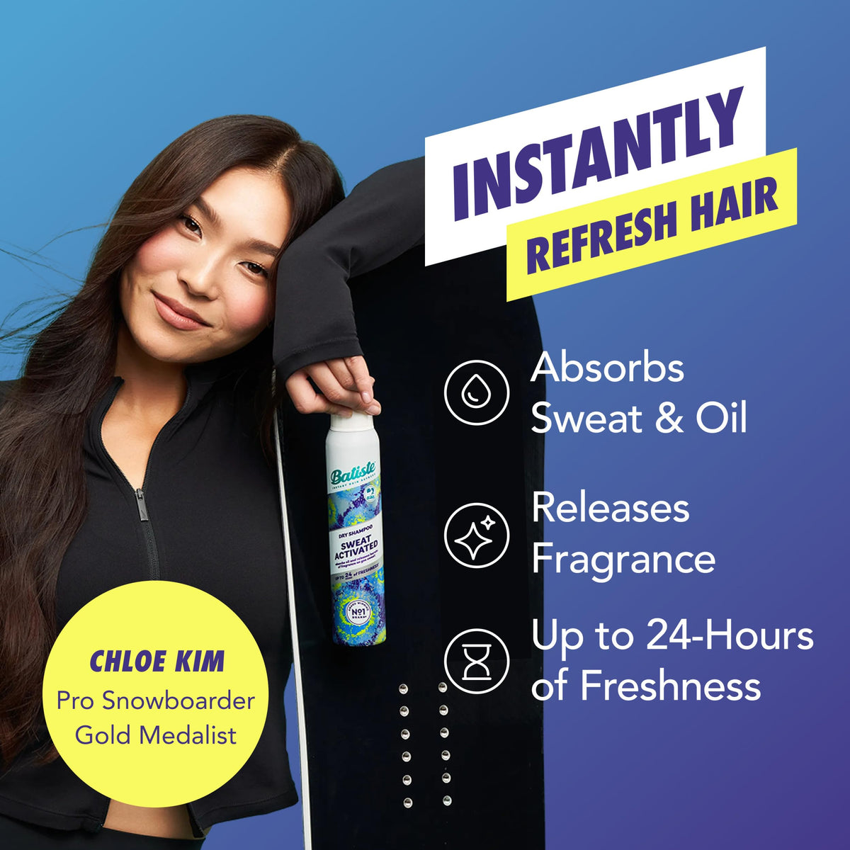Batiste spray nozzle close-up highlighting even mist delivery benefit