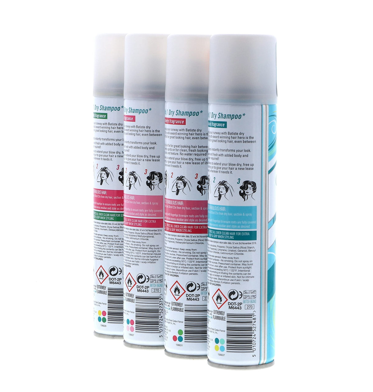 Applying Batiste dry shampoo to roots demonstrating fast oil control