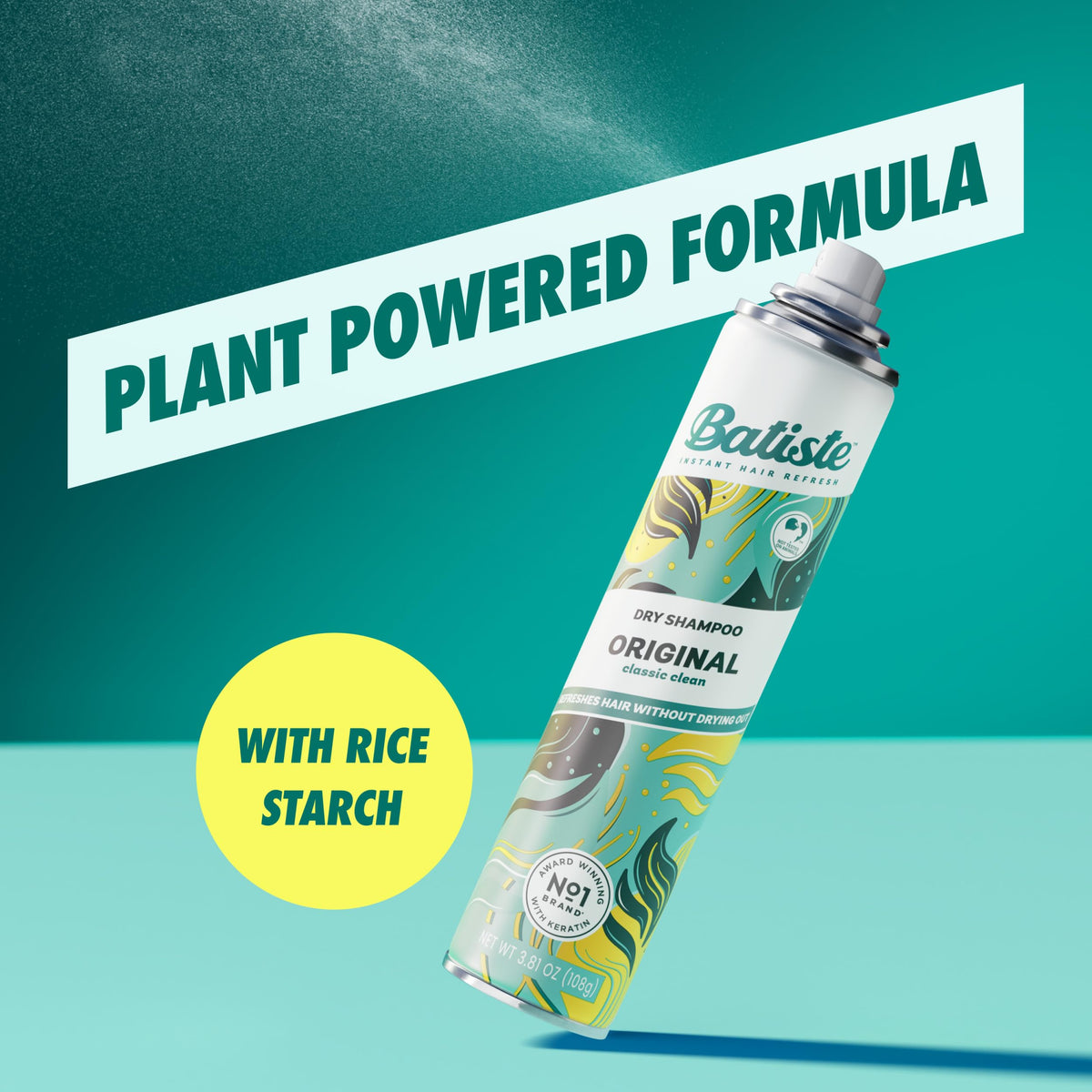 Batiste applied to dark hair roots demonstrating reduced shine and blend