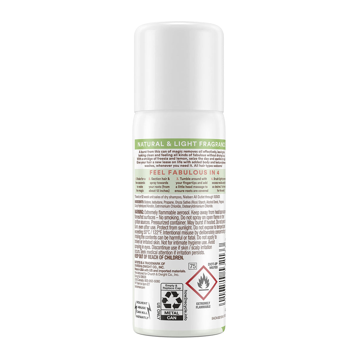 Batiste bare mini spraying on roots to show added texture and volume