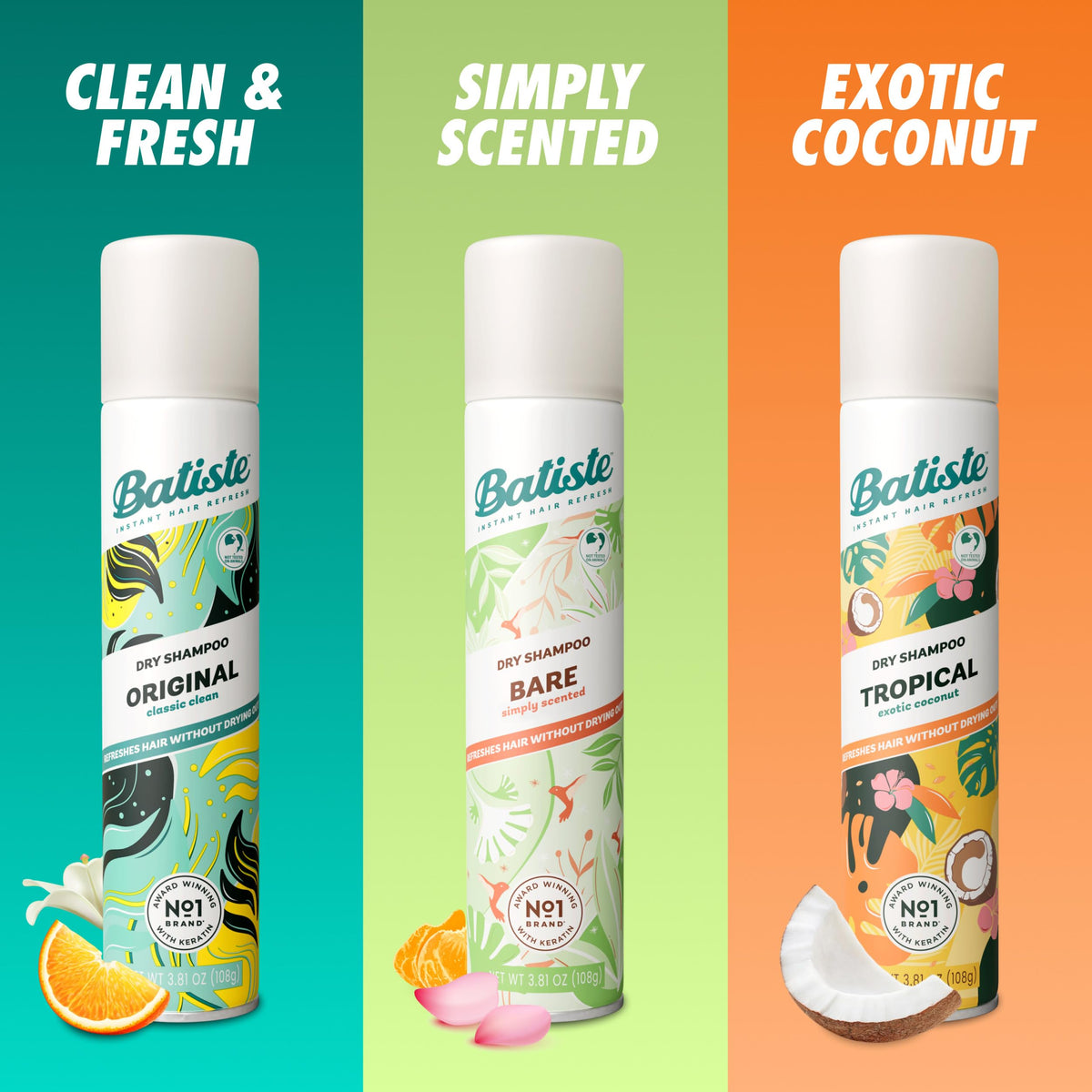Batiste Bare scent can showing subtle fragrance and gentle finish