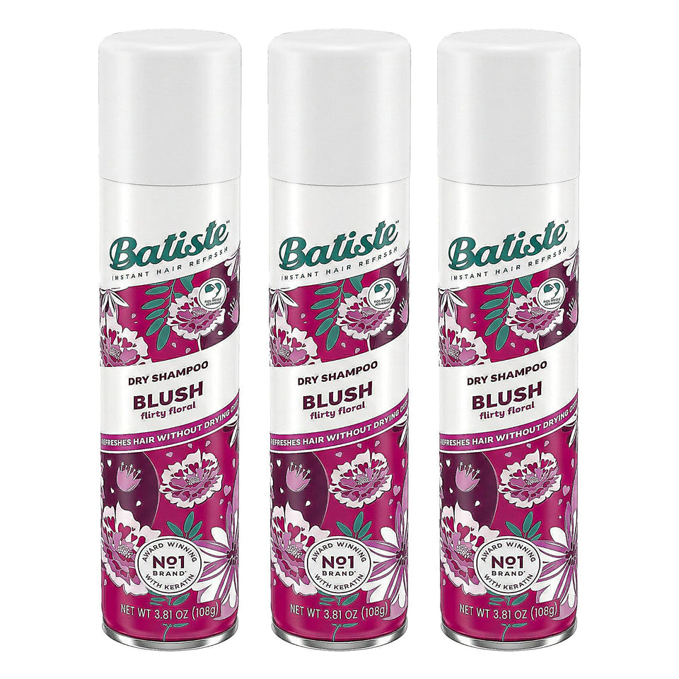 Batiste Blush front packaging showing floral can and label benefit