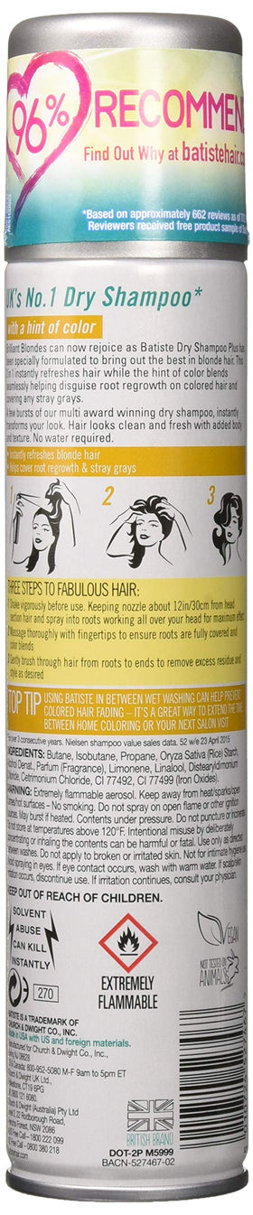 Batiste Brilliant Blonde spray in use refreshing roots and adding volume on blonde hair