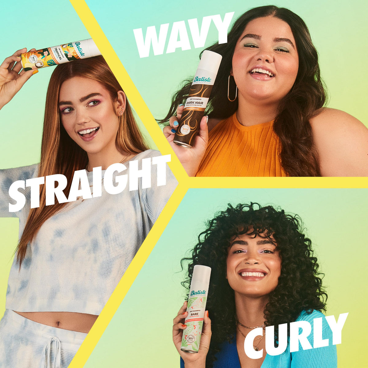 Three Batiste cans styled together indicating value pack convenience