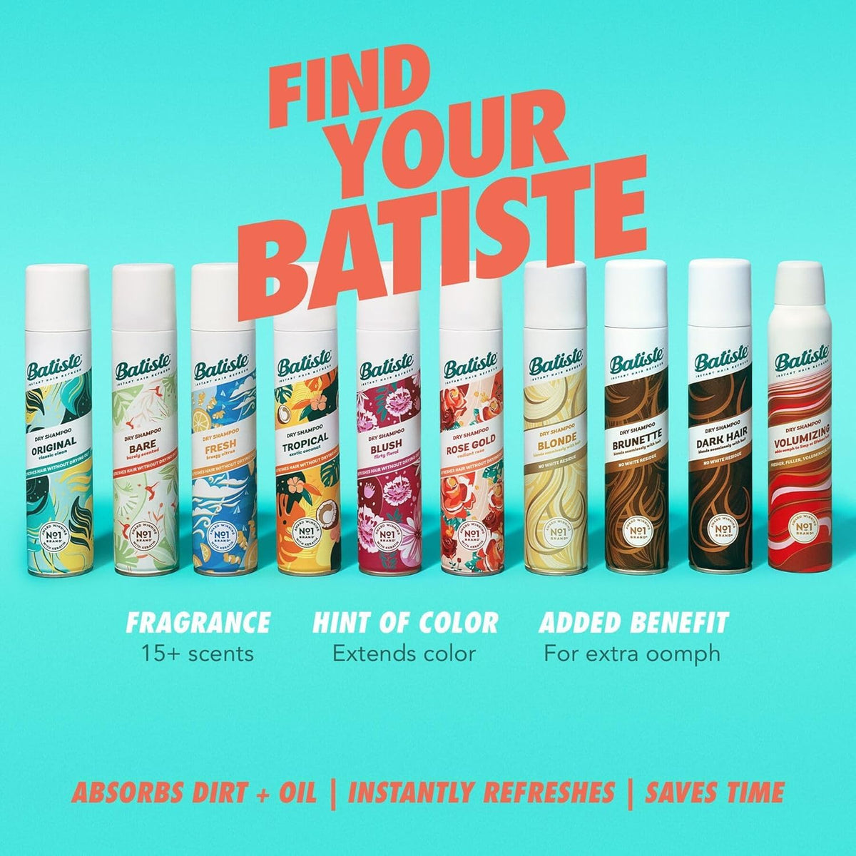 Batiste lifestyle image woman on-the-go refreshing dark hair quickly