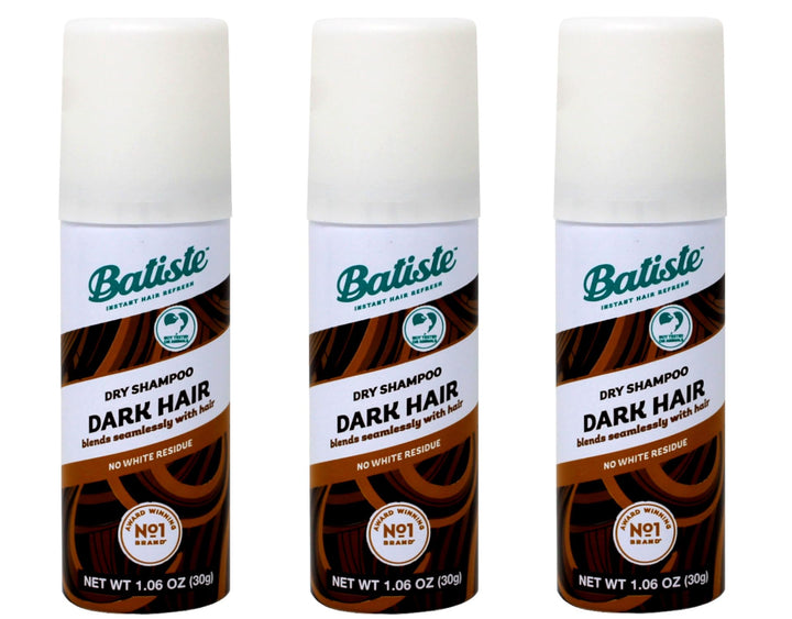 Batiste dark mini front packaging showing trio cans and label benefit