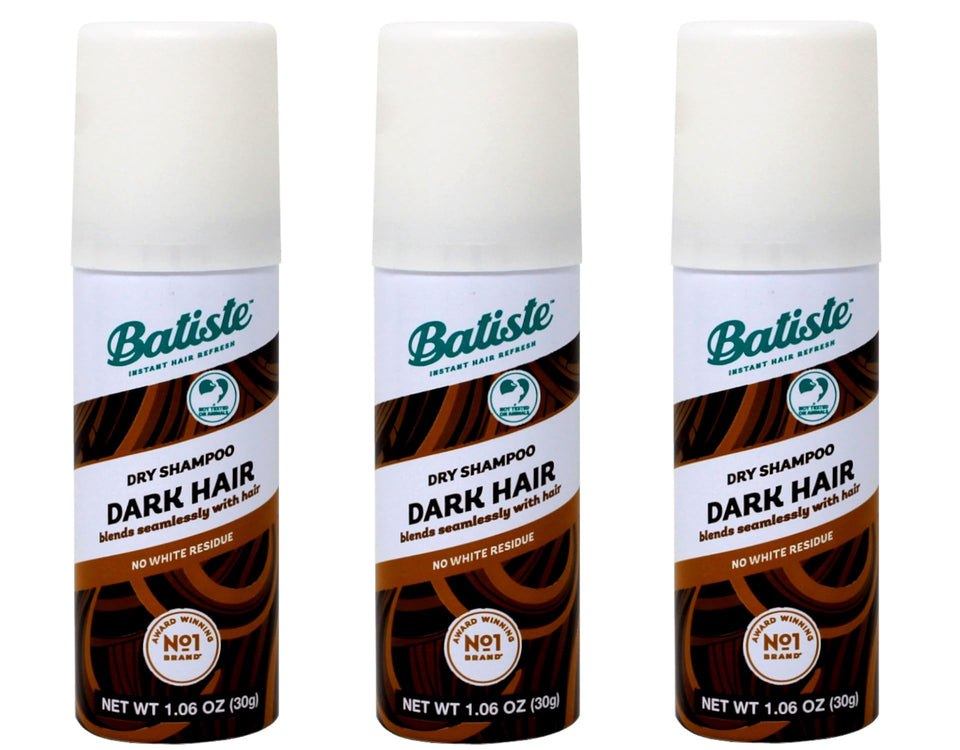 Batiste dark mini front packaging showing trio cans and label benefit