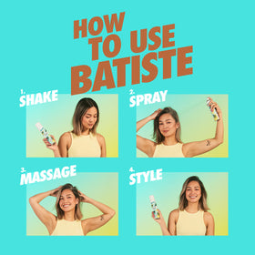 Batiste applied to roots showing how it refreshes and adds volume
