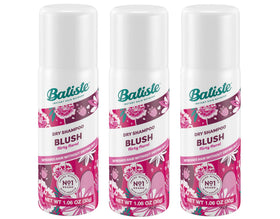 Batiste front view pack of three cans showing compact travel convenience