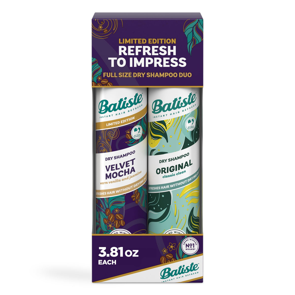 Batiste front packaging duo showing both cans and holiday design for gifting