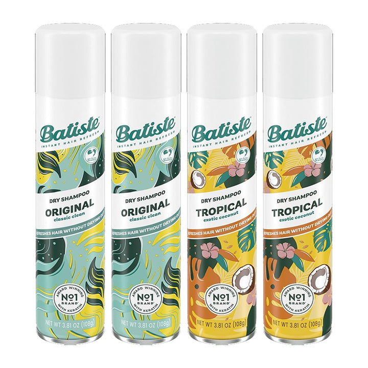 Batiste front packaging showing four cans and variety mix for quick refresh