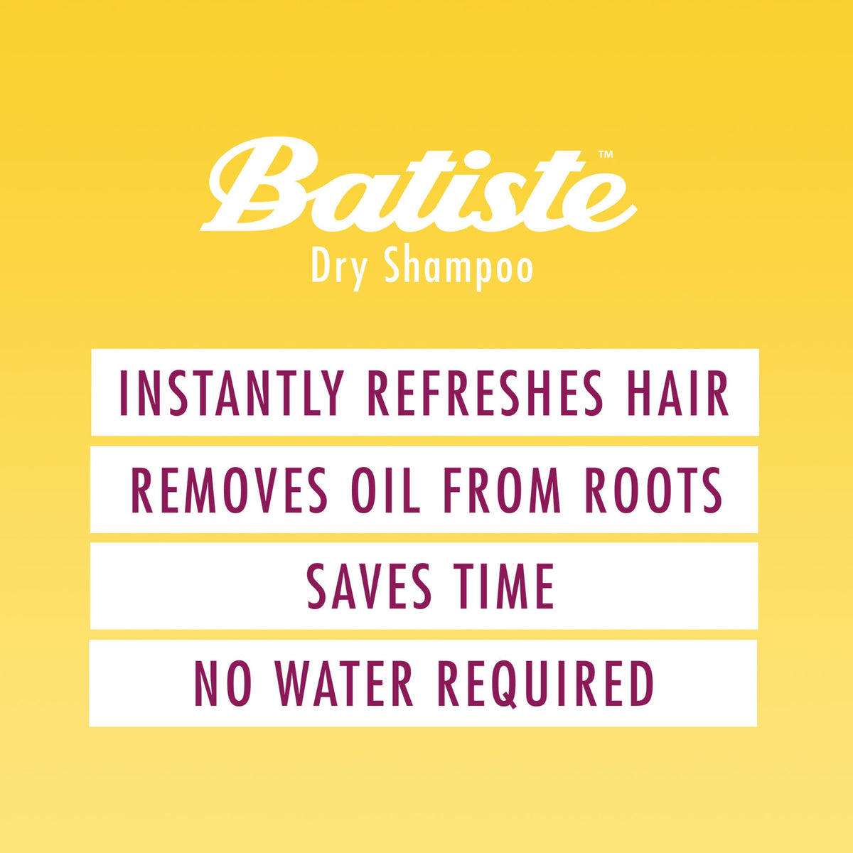 Batiste bottle label readable to identify product and usage information