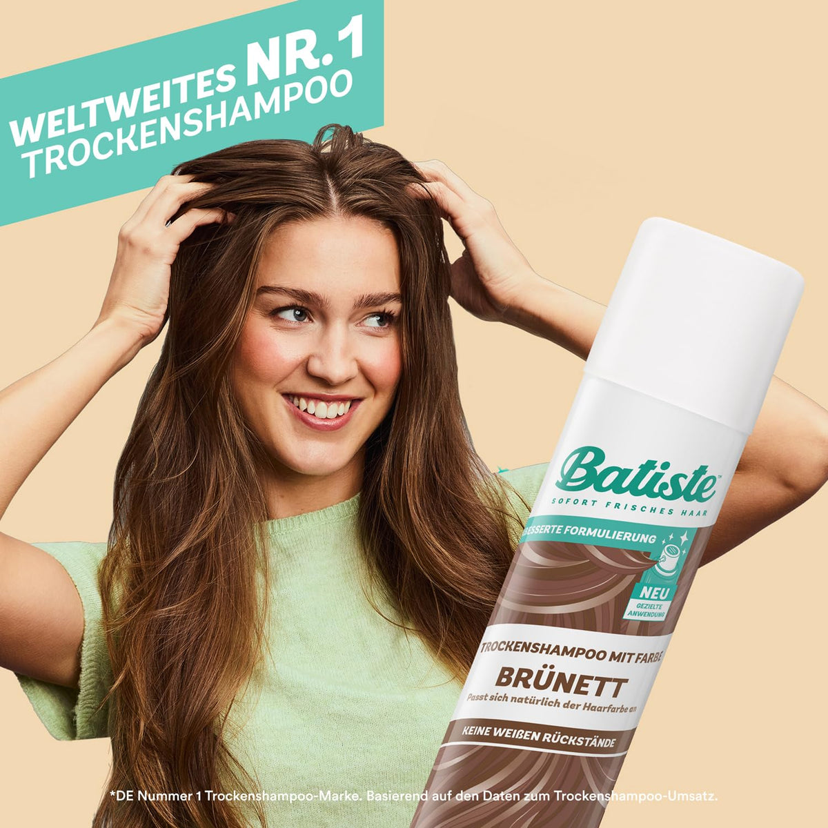 Batiste before and after hair shot showing reduced grease and lift