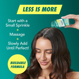 Batiste being applied at hair roots to absorb oil and instantly add lift