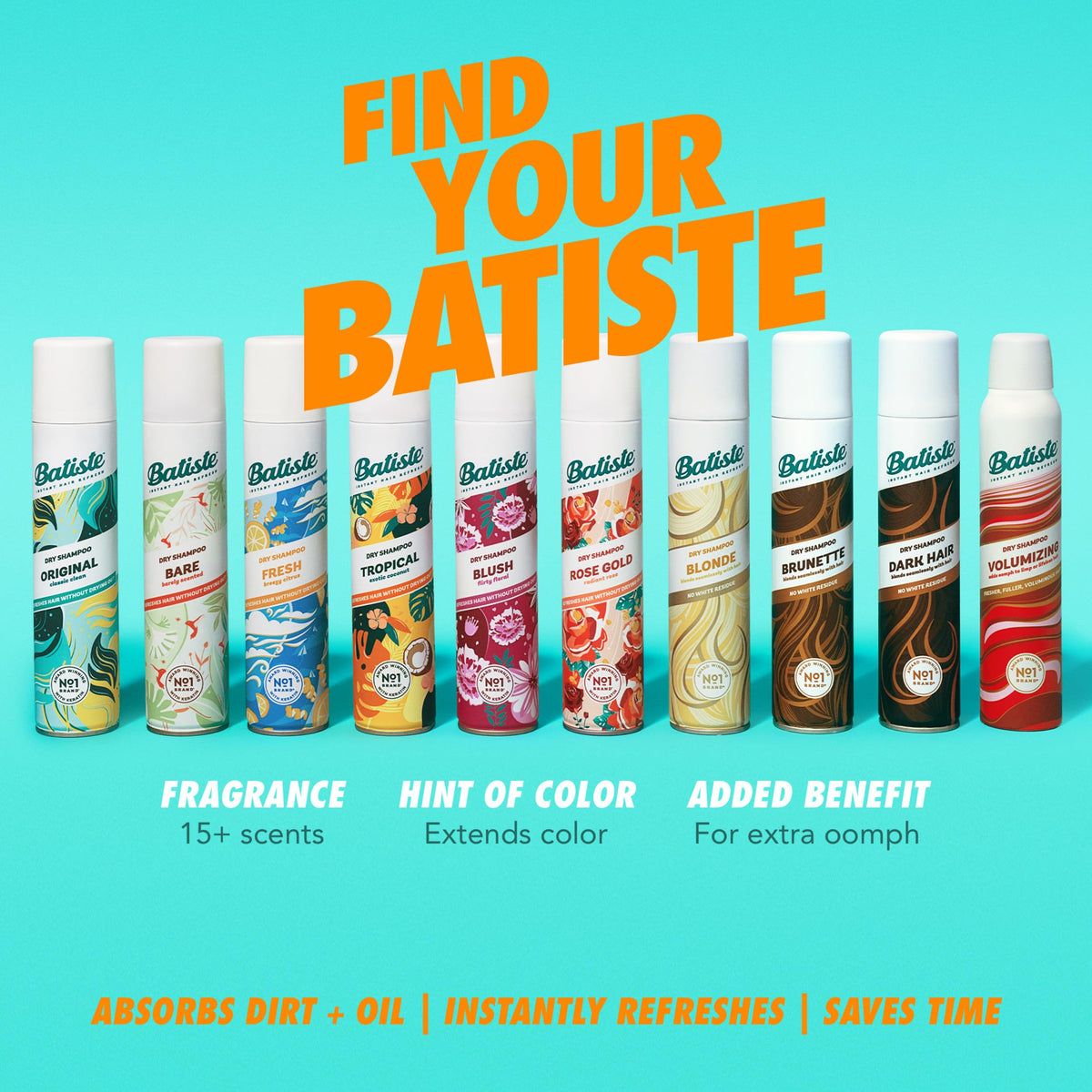 Batiste label emphasizing keratin for fuller-looking hair benefit