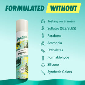 Batiste label and directions close-up showing usage tips and ingredients
