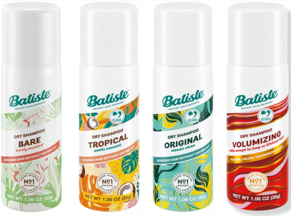 Batiste mini 4-pack front view showing all four variants and travel convenience