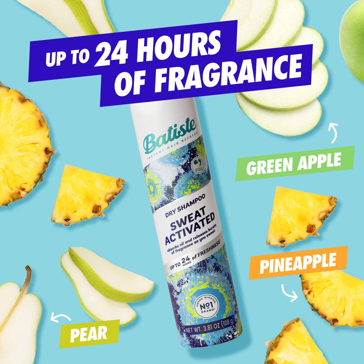 Batiste orchard fragrance visual hinting at apple pineapple scent benefit