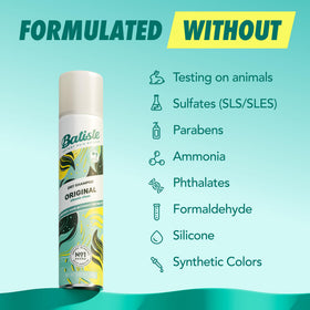 Batiste original aerosol spray action demonstrating quick waterless refresh