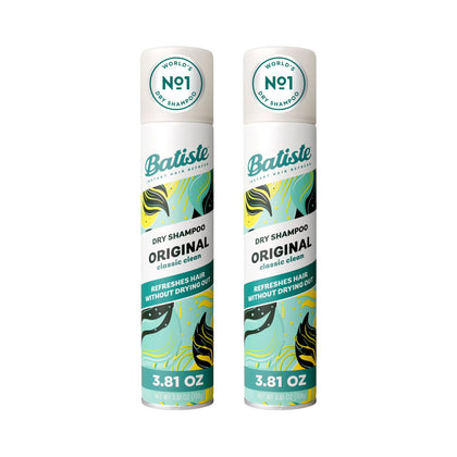 Batiste front packaging showing two cans and classic scent benefit