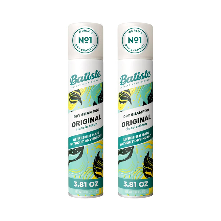 Batiste front packaging showing two cans and classic scent benefit