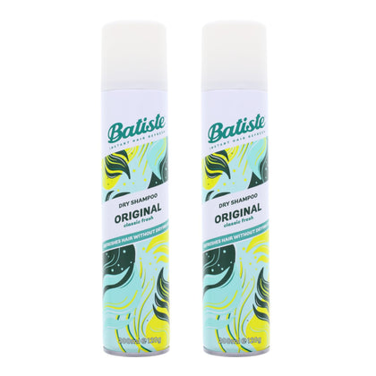 Batiste dry shampoo original front packaging shows two 6.73oz cans for convenient freshness