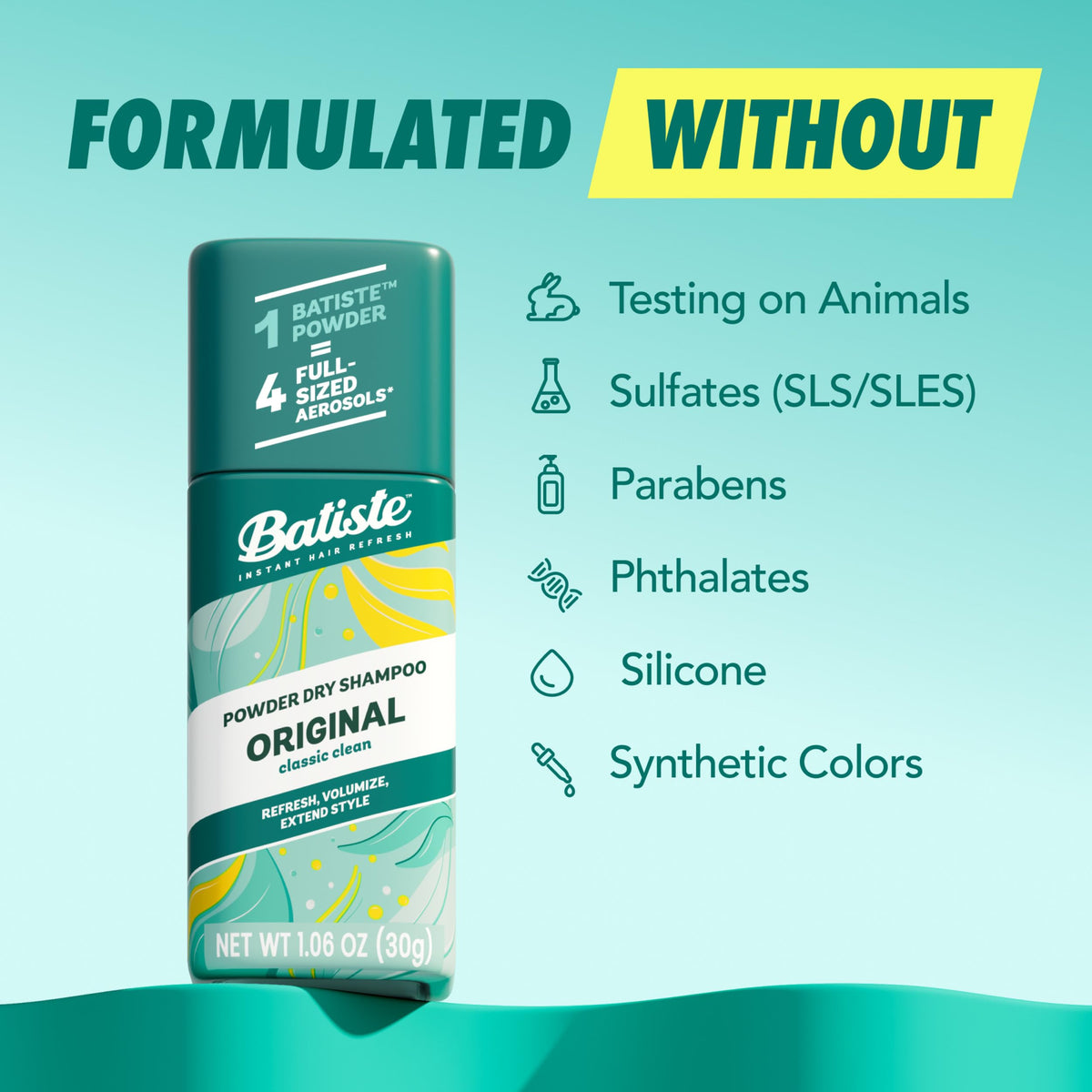 Batiste powder texture close-up demonstrating fine, oil-absorbing particles for invisible finish