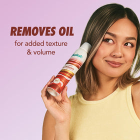 Batiste roots before-and-after comparison showing reduced oil and lift