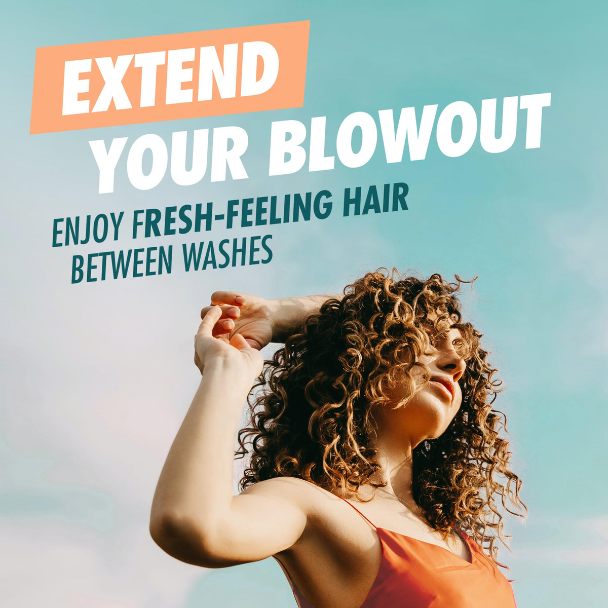 Batiste styled hair lifestyle photo conveying fresh scent and natural movement