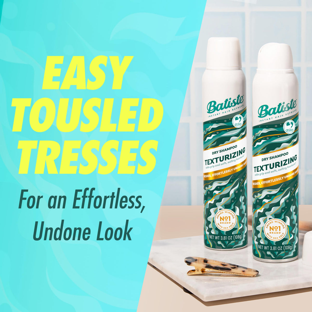 Batiste bottle held in hand to show 3.81 oz size and portability