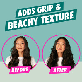 Model with beachy waves styled using Batiste for lived-in texture