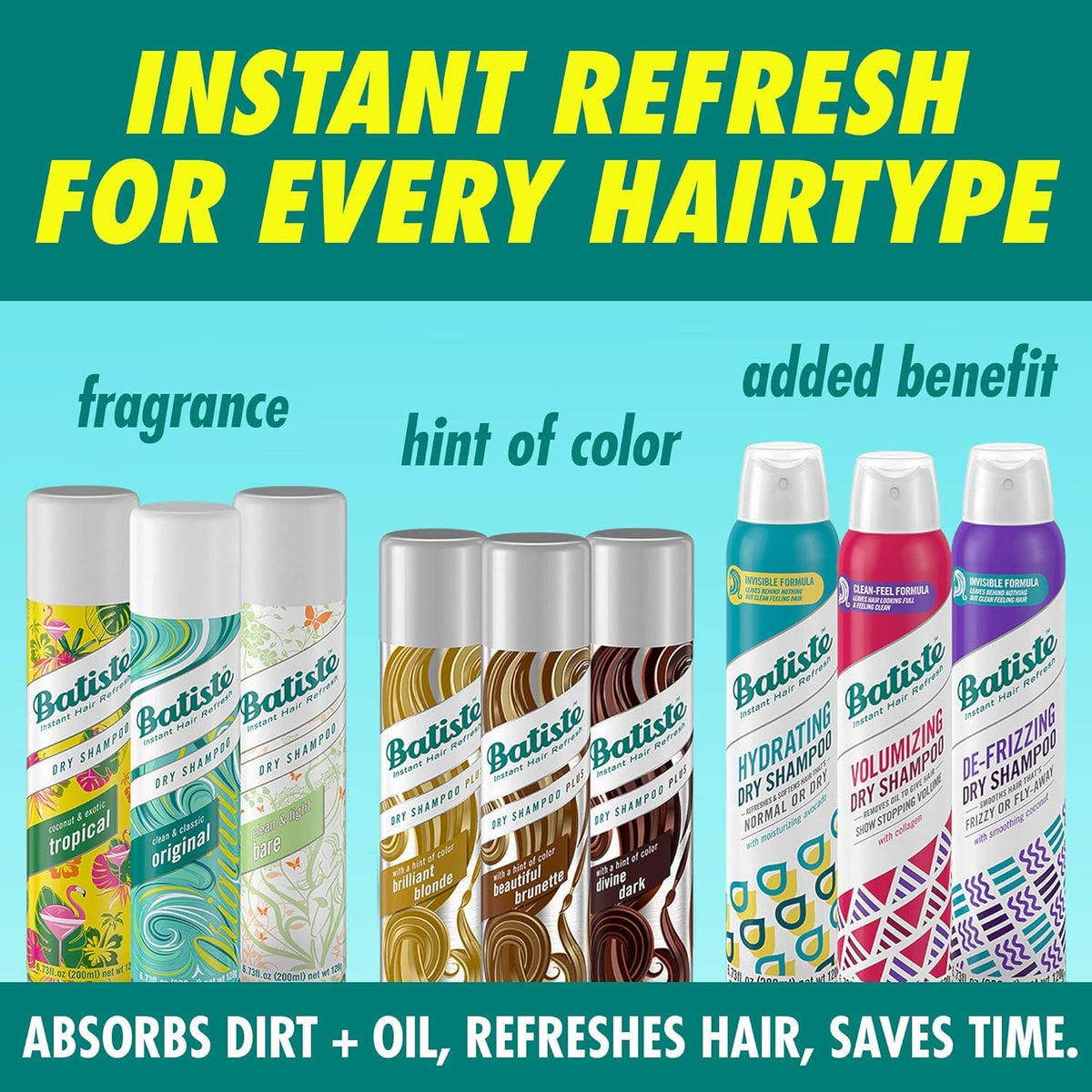 Batiste model using product in lifestyle scene for quick refresh advantage