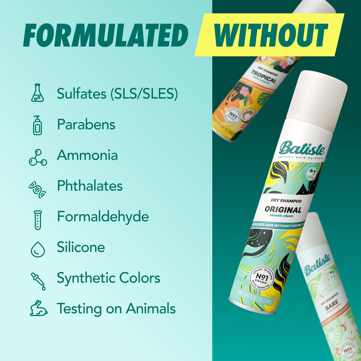 Batiste Tropical scent can displaying coconut-tinged refreshment