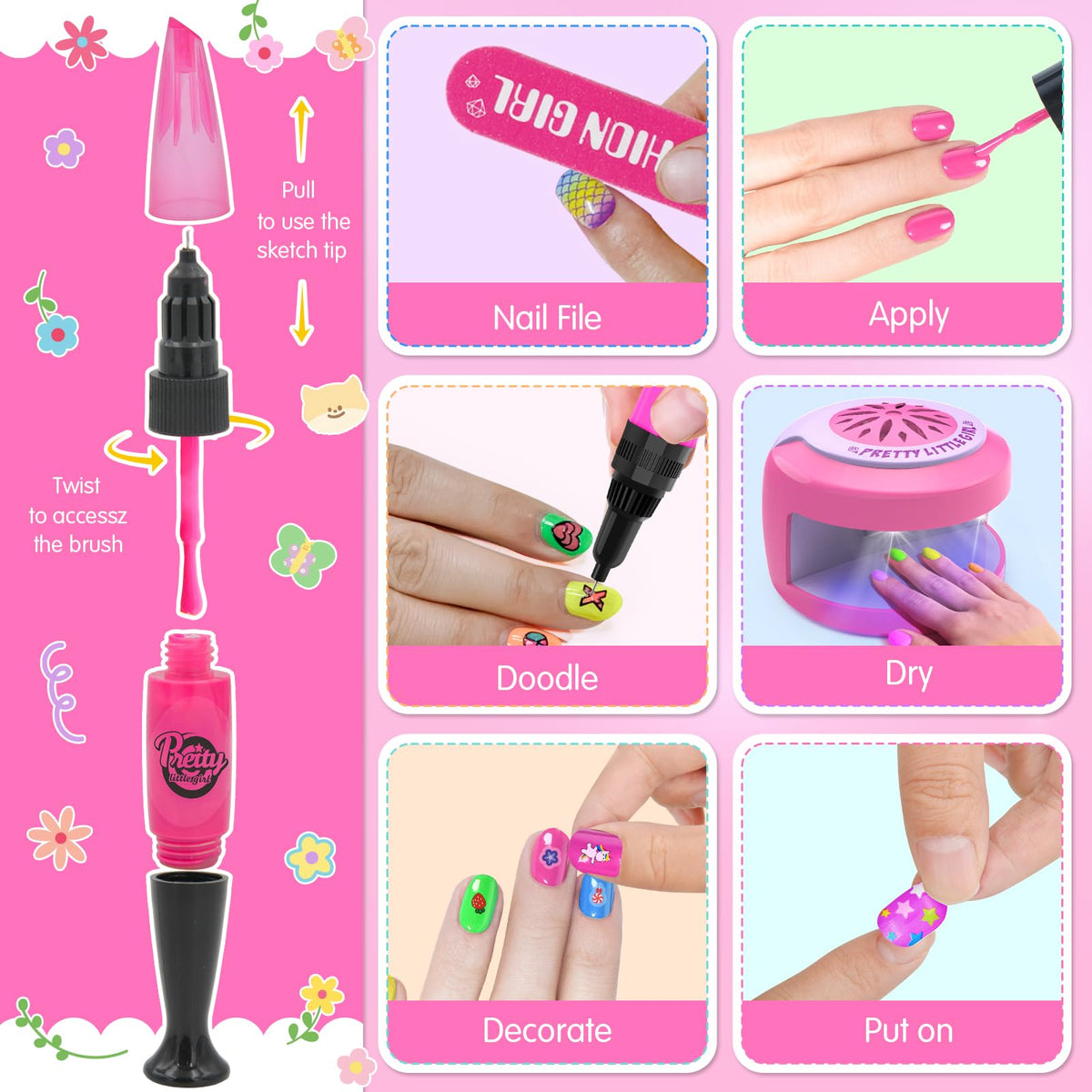 BATTOP mini nail dryer in use drying polish quickly for fast kid-friendly manicures