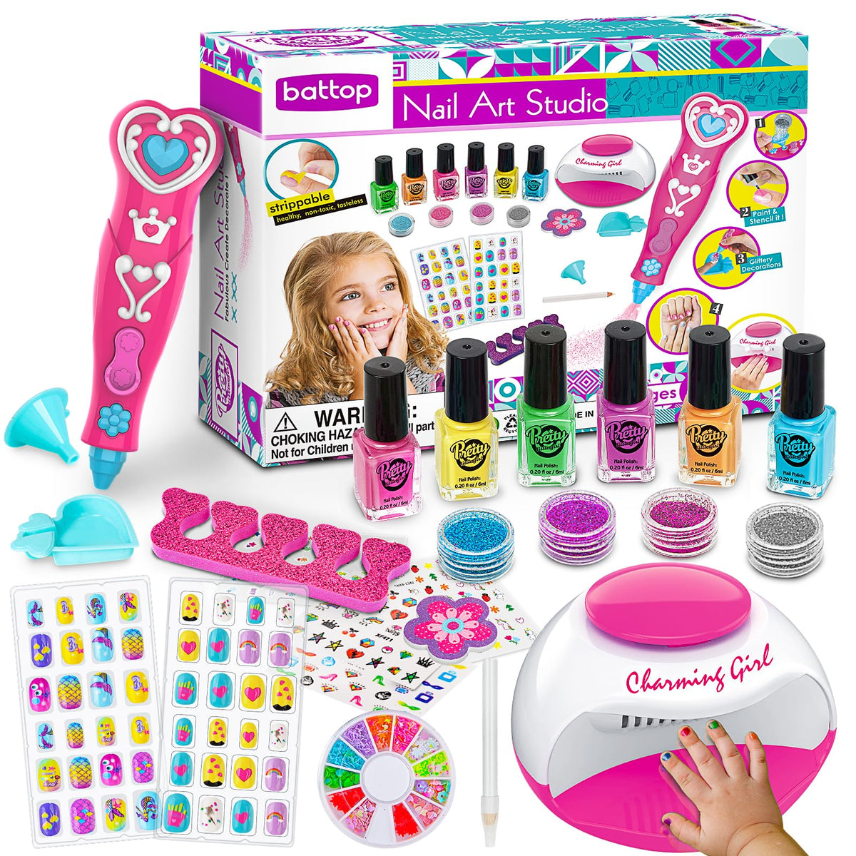BATTOP kit held in a hand to show scale and child-friendly size