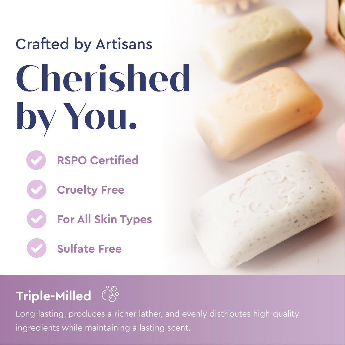Baudelaire bar being used in shower illustrating effective cleansing benefit