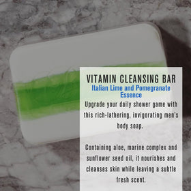 Baxter of California cleansing bar texture close-up showing smooth, creamy surface for gentle cleanse