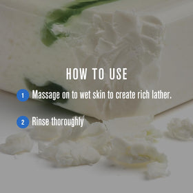 Baxter of California bar producing rich foam in shower demonstrating effective daily cleansing