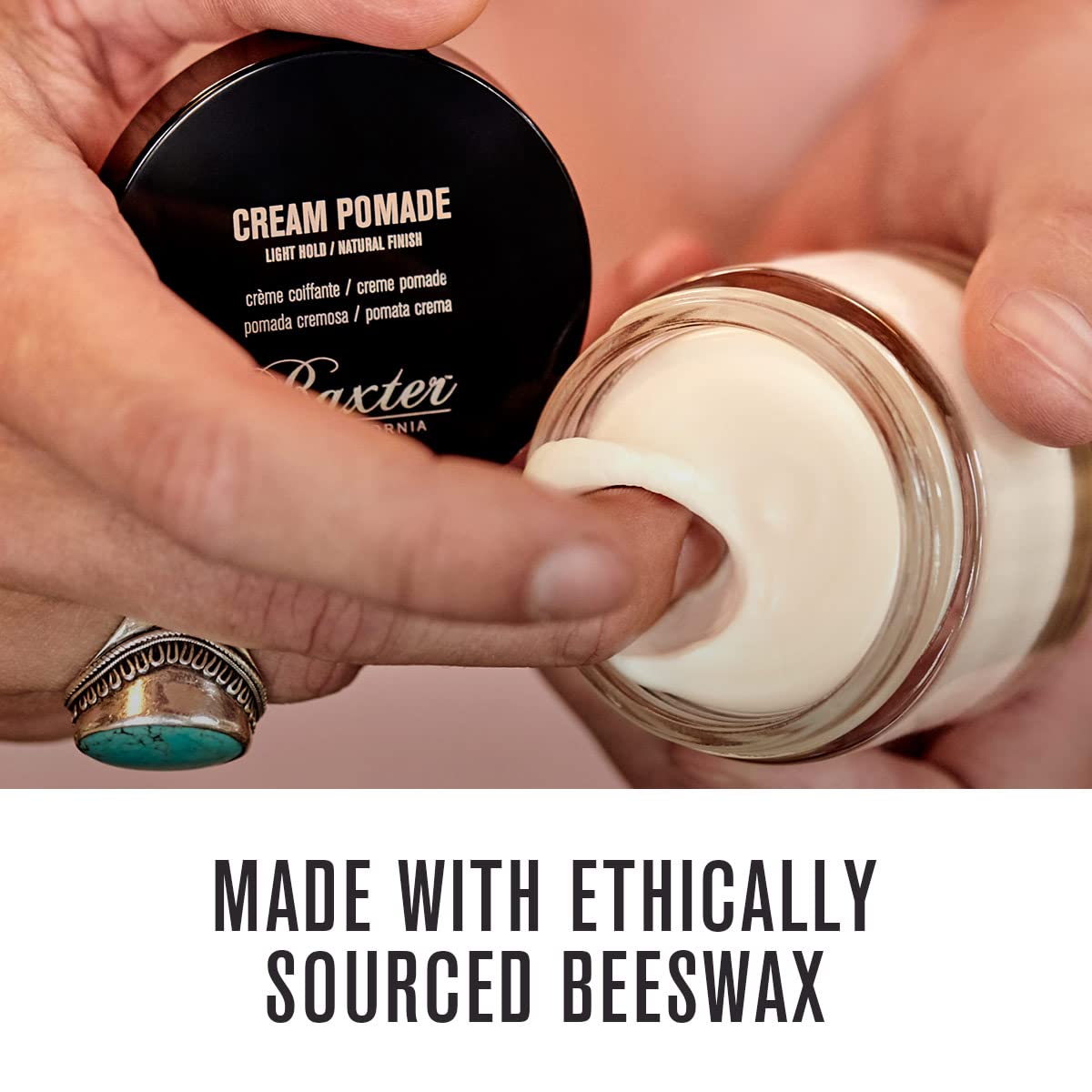 Baxter of California open jar close-up revealing creamy texture for easy styling
