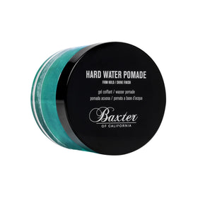 Baxter of California hard water pomade pot front view showing clean packaging and branding