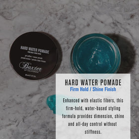 Close-up texture of Baxter of California pomade showing smooth water-based shine