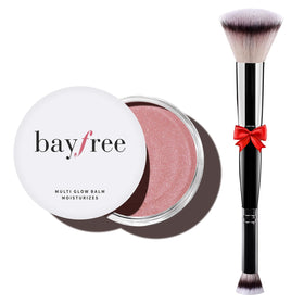bayfree front packaging showing balm and brush for effortless color