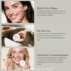 bayfree balm on fingertip ready to blend for quick, on-the-go color
