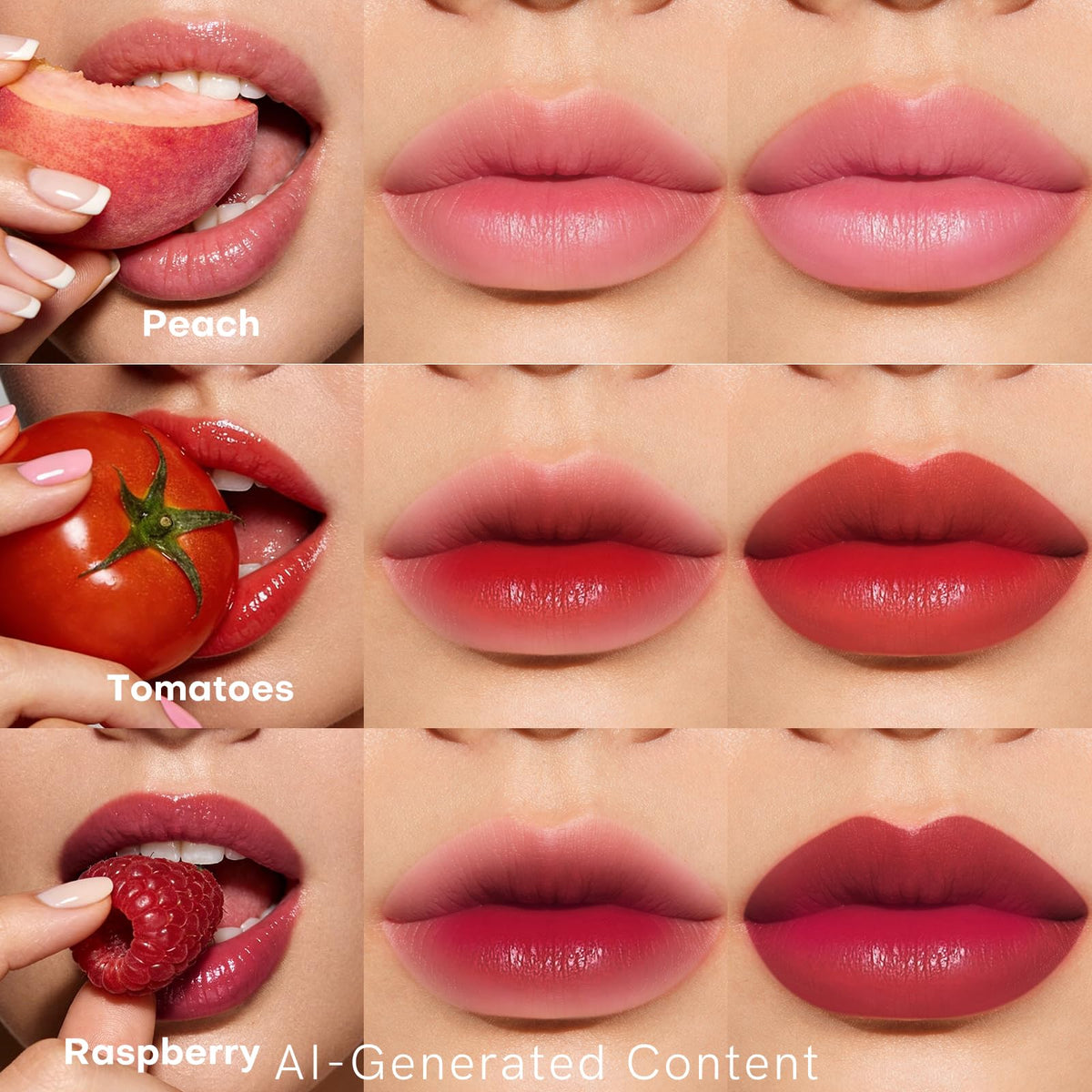 bayfree applying lip tint from tube demonstrating smooth, even coverage