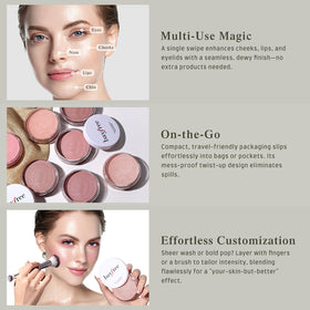 bayfree applying balm to cheek with fingers for dewy natural color