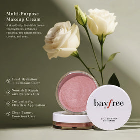 bayfree swatch on skin showing natural flush and buildable color